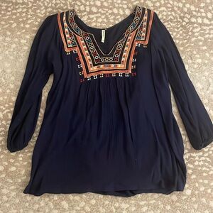 Blue print tunic size Small